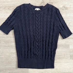 BANANA REPUBLIC Navy Cable Knit Women's Sweater SIZE MED